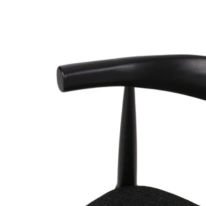 English Elm Christopher Knight Home® - DINING Chair Set of 2 Mid-Century Upholstered Rubberwood Dining Chairs with Tapered Legs and Open Backrest Black N771P266173H