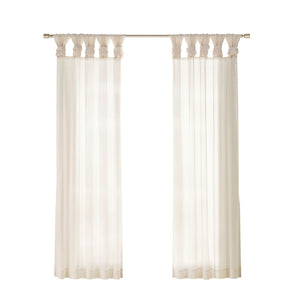 English Elm Twisted Tab Voile Sheer Window Pair – Lightweight, Oeko-Tex® Certified Drapes For Elegant Light Control B03598295-GIGA