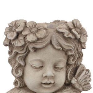 English Elm Accent Terracotta Face Planter Handcrafted Floral Relief Bohemian Sculptural Decor B056P416957
