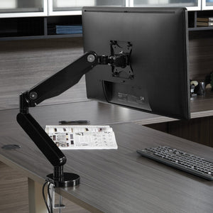 OSP Home Furnishings Single Monitor Arm with Gas Lift and Full Articulation for Ergonomic Desk Setup Black A2MAS1730-BK