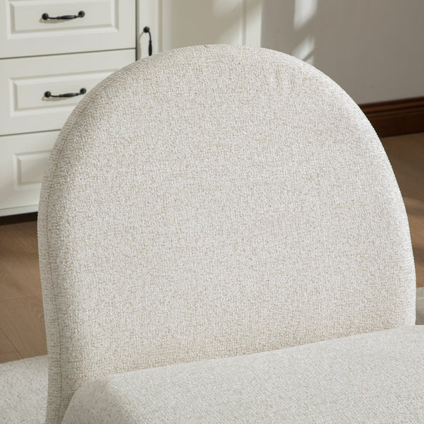 English Elm 24.8 Inch Chenille Armless Accent Chair with Matching Storage Ottoman for Any Room Beige W3098P451468