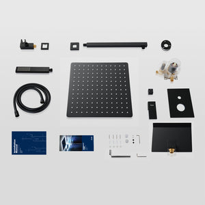 English Elm Male Npt Matte Black Shower System - Luxurious 12" Rain Shower & Handheld Spray For Modern Bathrooms T3177P277542