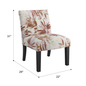English Elm Wallace & Bay - Red Floral Accent Chair with Crimson Blooms, Engineered Wood, Compact 22"W x 31"H Stylish Seat B2709P212460