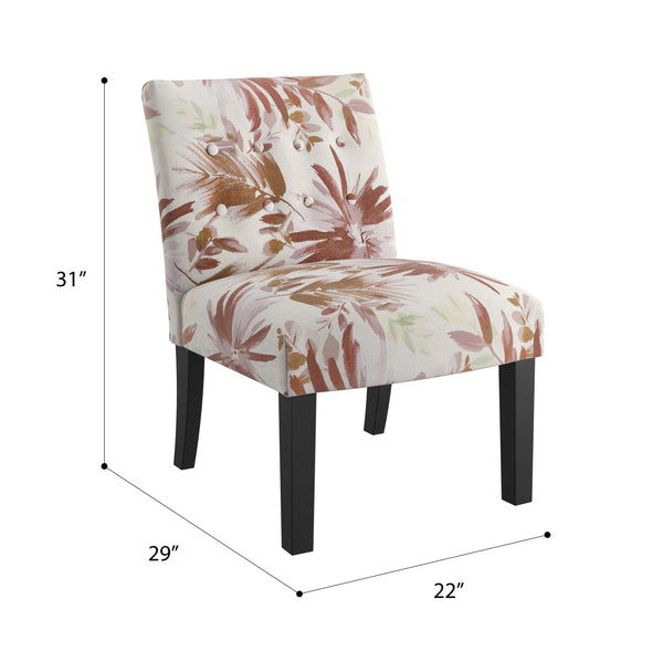 English Elm Wallace & Bay - Red Floral Accent Chair with Crimson Blooms, Engineered Wood, Compact 22"W x 31"H Stylish Seat B2709P212460