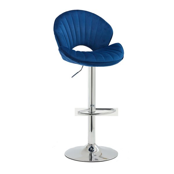 English Elm Bar Stools modern adjustable swivel counter chairs with back and footrest, chrome base for kitchen pub gatherings Navy W1249P386233