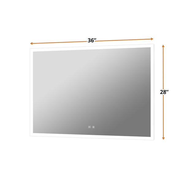 English Elm Aurorium Frameless Led Vanity Mirror with Defogger and Touch Controls for Spa Bathrooms B2731P478348