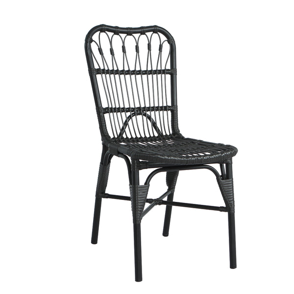 English Elm Christopher Knight Home® - Outdoor Hand-Woven PE Rattan Patio Dining Chairs Set of 2 with Iron Frame 400lb Capacity, No Assembly Required Black+Gery N762P236148G