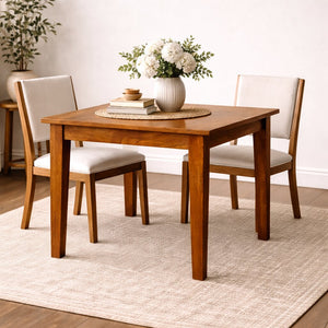 English Elm Solid Golden Teak Handmade Square Dining Table Seats Four for Compact Rooms B182P490915