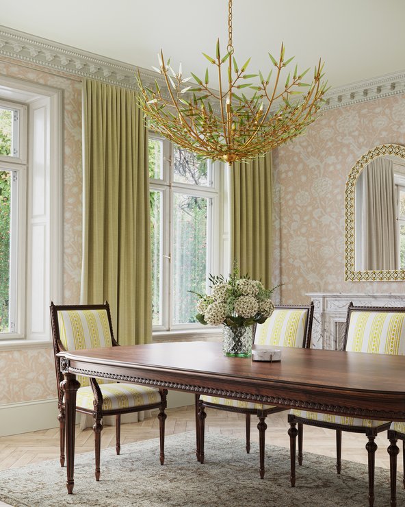 Currey & Company Babylon Chandelier - Elegant Bowl Design With Recycled Glass Leaves In Contemporary Gold Finish Green Recycled Bottle Glass ,Wrought Iron 9000-1308-currey-company