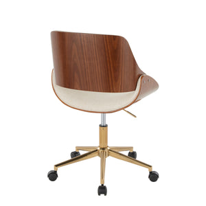 English Elm Task Chair with Chrome Five Star Base Grey Fabric Seat for Modern Home Office Use B202P474193