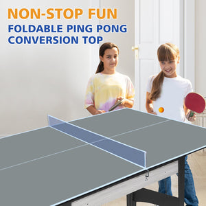 English Elm 6*3ft Foldable Mdf Ping Pong Conversion Top for Indoor Game Room Practice Grey W1408P318966