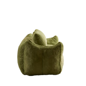English Elm Giant Ultra Soft Fluffy Loveseat Bean Bag Sofa for Adults, Oversized Shredded Foam Couch with Pillows Green W3723P353897