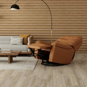 English Elm Global Home Swivel Glider Recliner In Oslo Antelope - Luxurious Leather, Smooth Motion & Comfort B339P333948