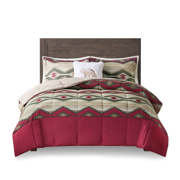 English Elm King Southwest-Inspired Comforter Set With Sherpa Pillow - Cozy Lodge Style For Year-Round Comfort B035P148496