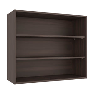 English Elm Wall Mounted Open Shelf Cabinet Three Tiers Modern Kitchen Storage Organizer Brown B092P474489