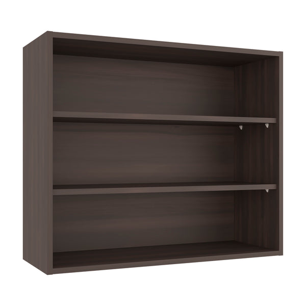 English Elm Wall Mounted Open Shelf Cabinet Three Tiers Modern Kitchen Storage Organizer Brown B092P474489