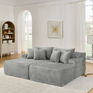 English Elm Two-Seater Lazy Sofa Lounge Chair – Plush Velvet Fabric, No Assembly, Perfect For Cozy Living Spaces W487S00348-GIGA