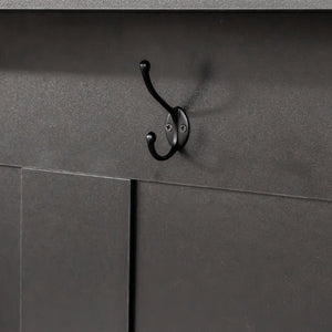 English Elm On-Trend Farmhouse 4-In-1 Hall Tree With Bench, Hooks & Shelves - Rustic Storage For Entryway Spaces N721S000038B-GIGA