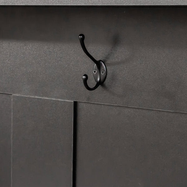 English Elm On-Trend Farmhouse 4-In-1 Hall Tree With Bench, Hooks & Shelves - Rustic Storage For Entryway Spaces N721S000038B-GIGA