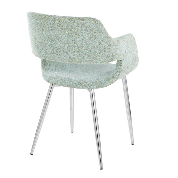 English Elm Margarite Contemporary Dining/Accent Chair Set In Light Green Fabric & Chrome Legs - Stylish Comfort B202S01269