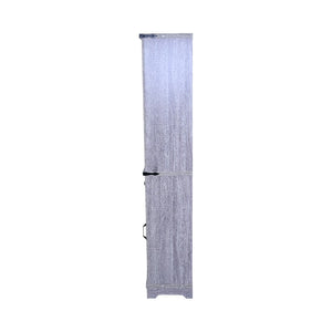 English Elm Narrow Farmhouse Bathroom Storage Cabinet with Adjustable Shelves, Drawer & Tall Linen Tower Design Grey+White W1412P271797