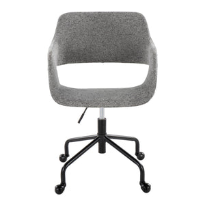 English Elm Contemporary Grey Fabric Office Chair with Sculpted Backrest and Swivel Metal Base B202P223946
