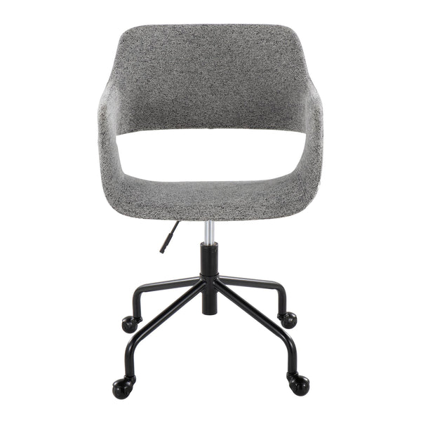 English Elm Contemporary Grey Fabric Office Chair with Sculpted Backrest and Swivel Metal Base B202P223946