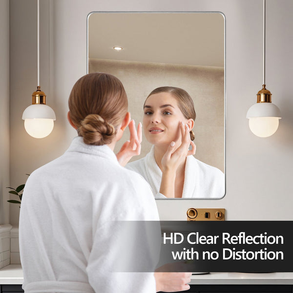 English Elm 40x36 Frameless LED Bathroom Mirror with Dimmable 3-Color Light, Anti-Fog, UL-Certified Safety Brushed Nickel T3757P347051
