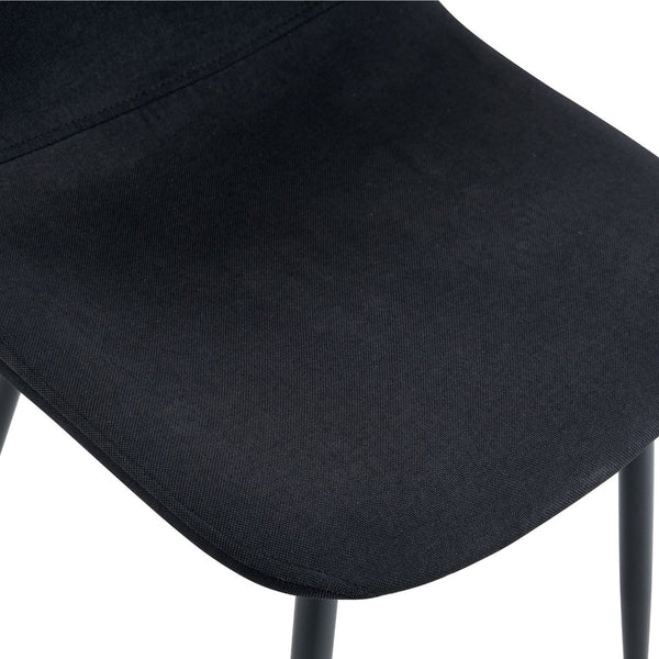 English Elm Table Set With Storage - Modern 71" White Grain Dining Table & 8 Black Linen-Cotton Chairs For Comfort W1151S04260-GIGA