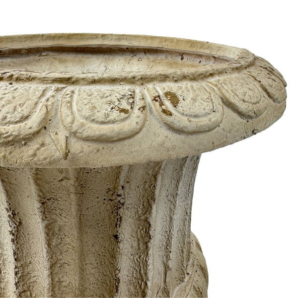 English Elm Mgo Outdoor Square Urn Planter Antique White Hand Painted Classical Patio Accent W5230P450591