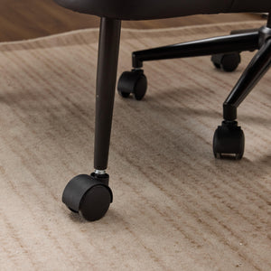 English Elm Meditation ergonomic cross-legged chair with lumbar support, adjustable cushion, casters, plush comfort Black W3248P354248