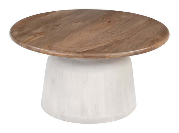Zuo Modern Goblet Coffee Table - Elegant Brown & White Mango Wood Design For Modern Home Decor & Style Brown Mango Wood 110733-zuo-modern