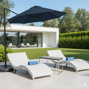 English Elm 10 Ft Square Cantilever Patio Umbrella Upf 50 Plus Polyester Canopy 360 Rotation B082P454954