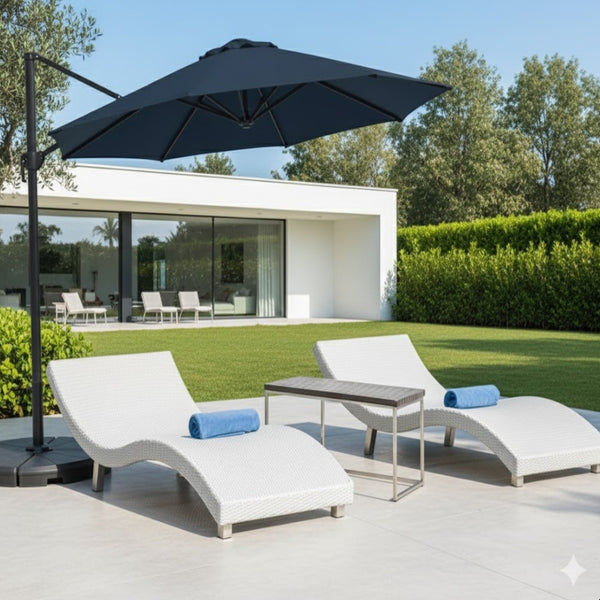English Elm 10 Ft Square Cantilever Patio Umbrella Upf 50 Plus Polyester Canopy 360 Rotation B082P454954