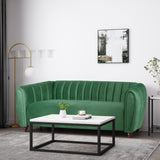 Christopher Knight Home® - Noble House - Richland Modern Glam Velvet Channel Stitch 3 Seater Sofa