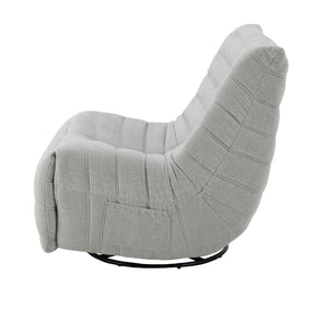 English Elm Talmon Plush Chenille Glider Recliner with 360° Swivel, Manual Recline, Foam Comfort, Low Clearance Oyster grey 37.5 L x 32.7 W x 37 H B2726P245871