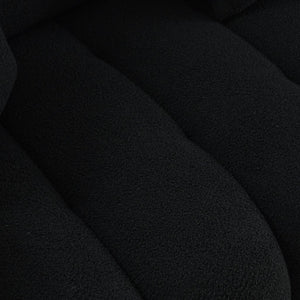 English Elm Mh35.2'' Teddy Fleece Lounge Chair Plush Upholstered Accent Seat for Bedroom or Office Black W1193P422110