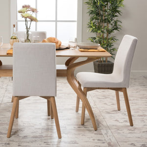 Christopher Knight Home® - Noble House - Orrin Light Beige Fabric/ Oak Finish Dining Chair - Set Of 2