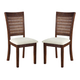 OSP Home Furnishings Walden Cane Back Dining Chair  - Set of 2 Linen / Burnt Brown