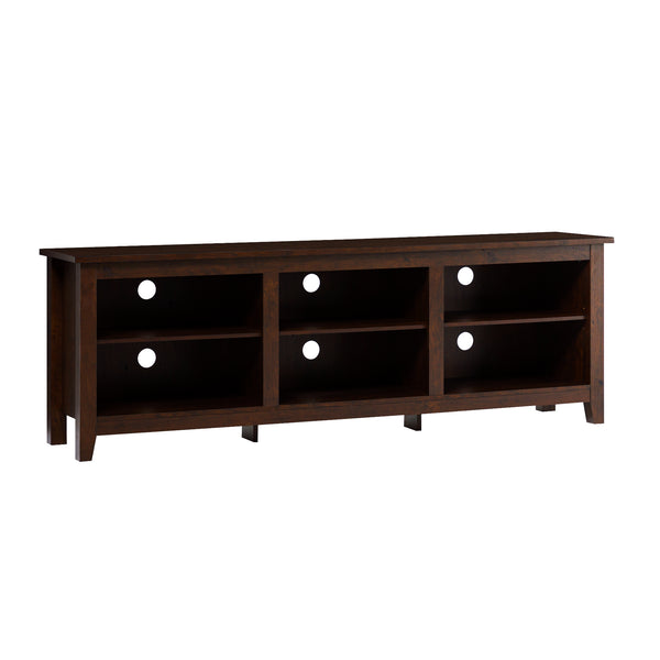 English Elm Walker Edison - Modern 3-Shelf Transitional TV Stand 70" for 80" TVs—Warp-Resistant MDF, 250lb Support, Cord Management Brown 76 L x 22 W x 6 H B185P169326