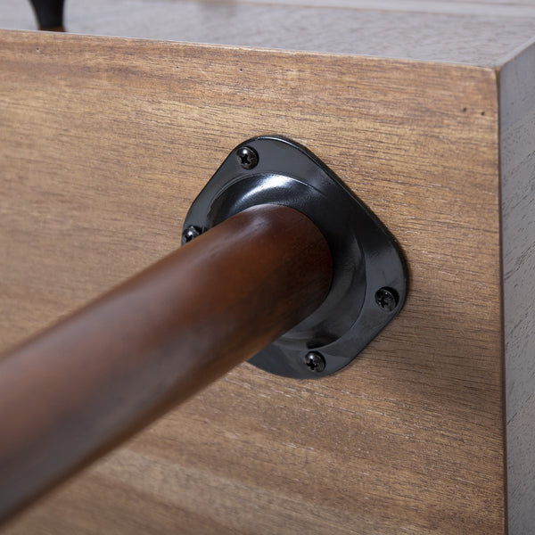 English Elm Christopher Knight Home® - Nightstand with 2 Drawers Mid-Century Acacia Wood, Splayed Legs, Brass Hardware, Easy-Glide Storage Brown 20.5 L x 17.5 W x 14.75 H N761P180219M