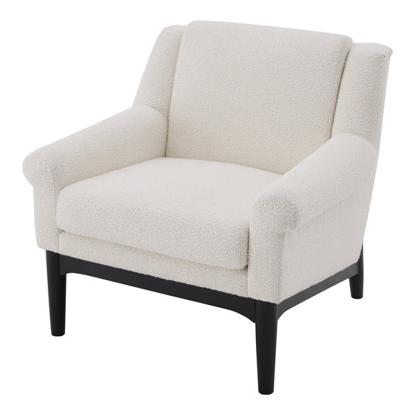 English Elm Modern Boucle Accent Chair Sculpted Flared Arms Birch Legs Mid-century Living Room N723P426251A