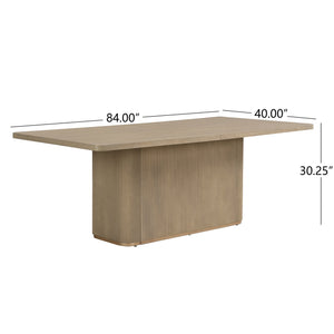 English Elm Christopher Knight Home® - 84" Rectangular Dining Table - Solid Wood & Mdf, Seats 6-8, Versatile For Dining Or Office Use N771P296162A_N771P296163A