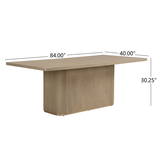 English Elm Christopher Knight Home® - 84" Rectangular Dining Table - Solid Wood & Mdf, Seats 6-8, Versatile For Dining Or Office Use N771P296162A_N771P296163A
