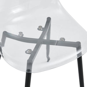English Elm Table and Chair Set Marble Glass Top with Black Mdf Shelf Four Transparent Seats W1151S04663