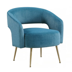 English Elm Modern Velvet Accent Chair Plush Foam Seat Gold Leg Base for Living Room Teal B011P458634