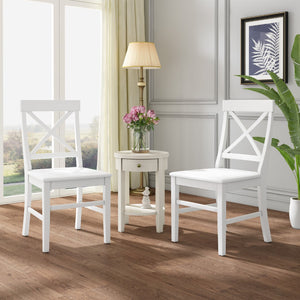 Christopher Knight Home® - Noble House - Roshan Farmhouse White Finish Acacia Wood Dining Chairs