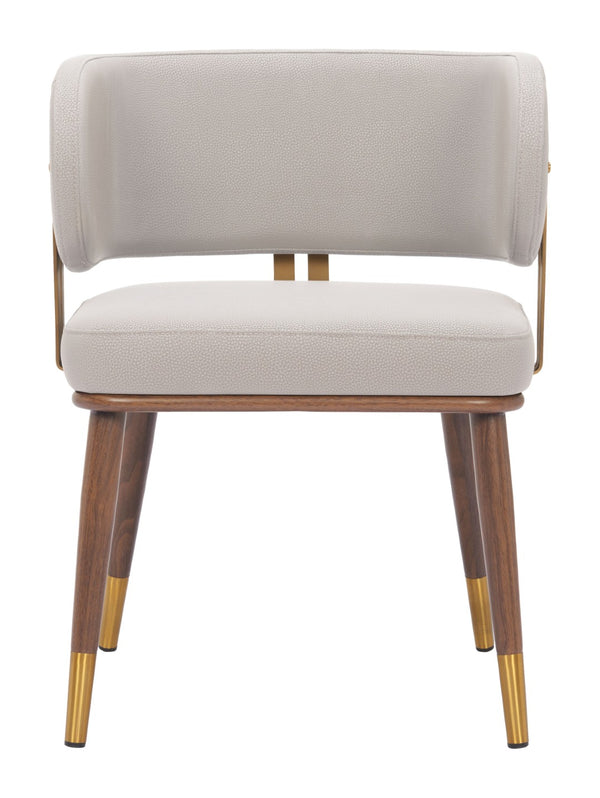 Brew Contemporary Fabric Chair with Steel Frame and Faux Wood Laminate for Elegant Dining Spaces