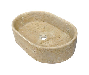 English Elm Gold Marble Vessel Sink - Luxurious Natural Stone With Warm Veining, Polished Finish, 23.6X15.7 Inches W1696P333272