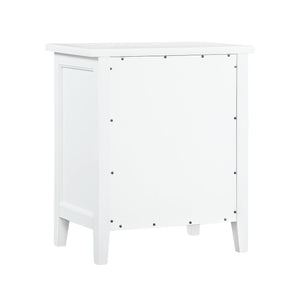 English Elm Luca 3-Drawer Nightstand with Dovetail Drawers and Metal Glides, Tapered Legs, No Assembly Required White B050P376948